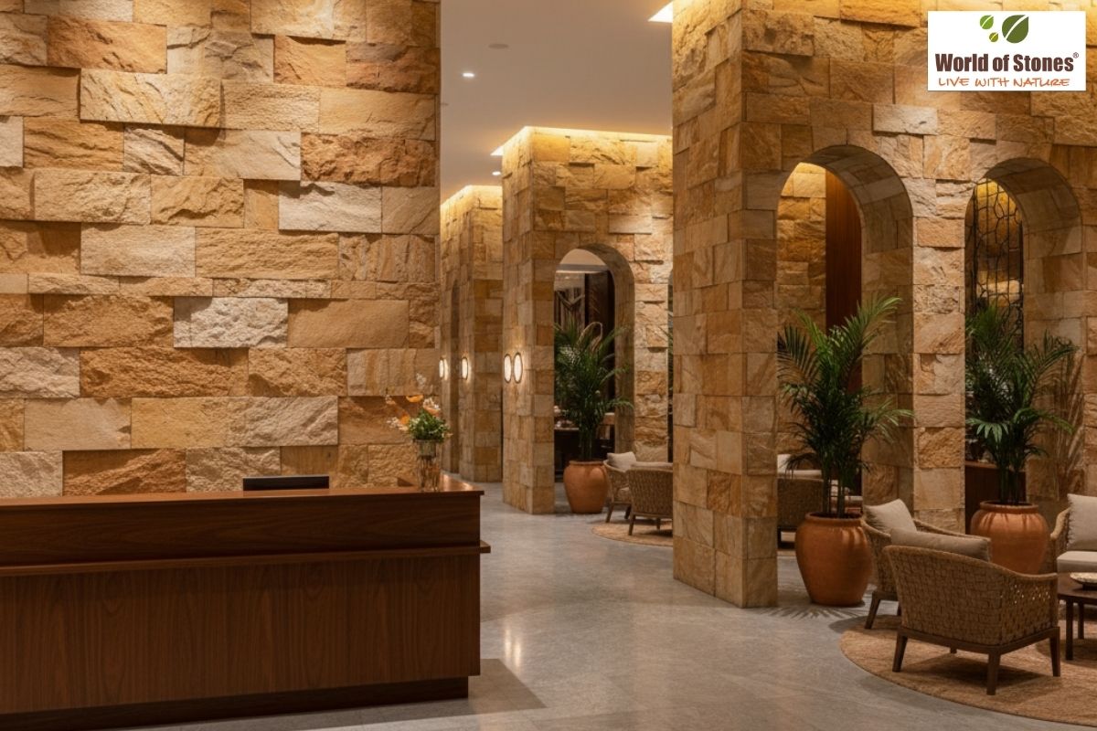 Natural Stone Wall Coverings for Commercial Spaces in India (Hotels, Offices, Restaurants)