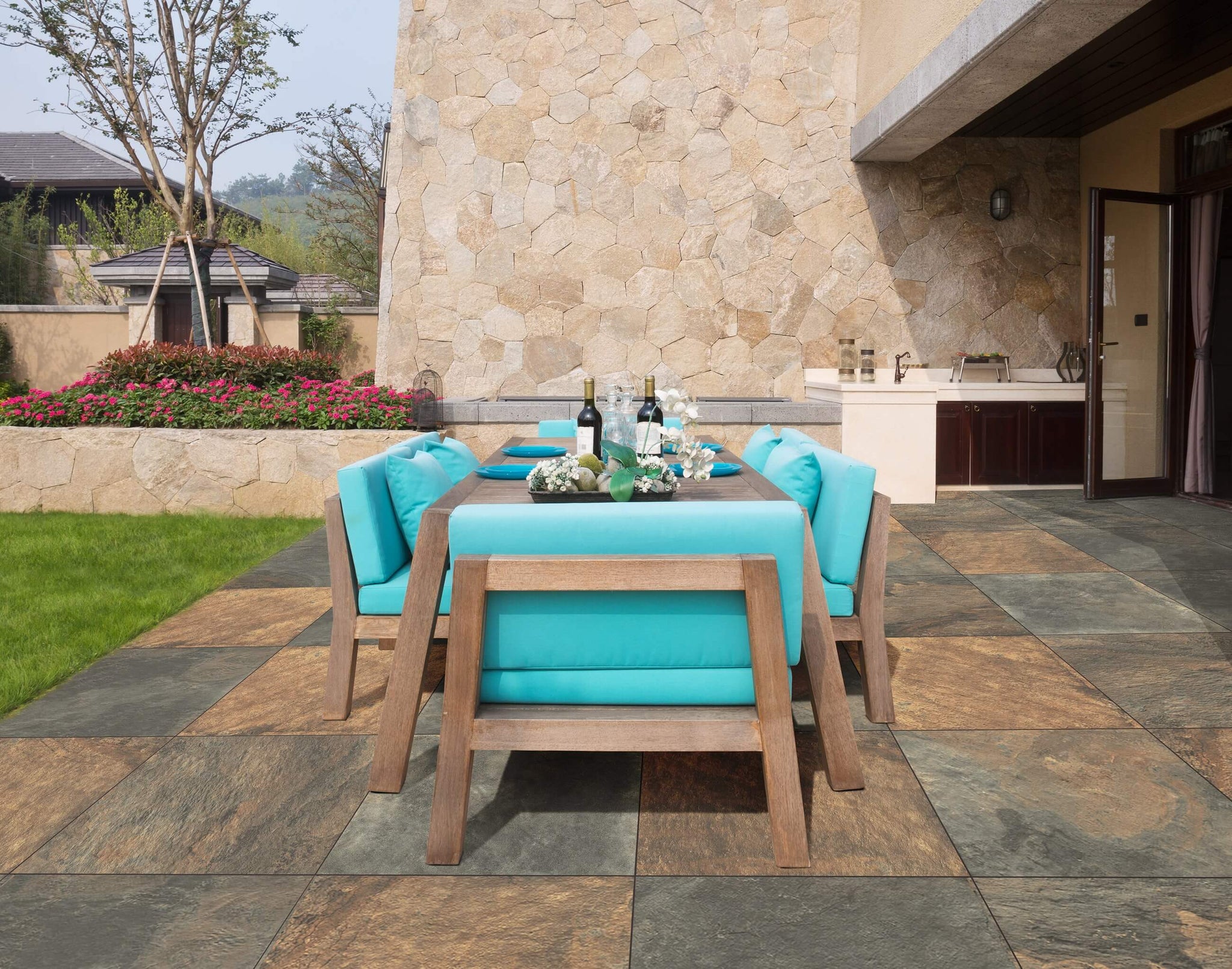 Priorat Multi-Color Slate: Outdoor Porcelain Tiles in India