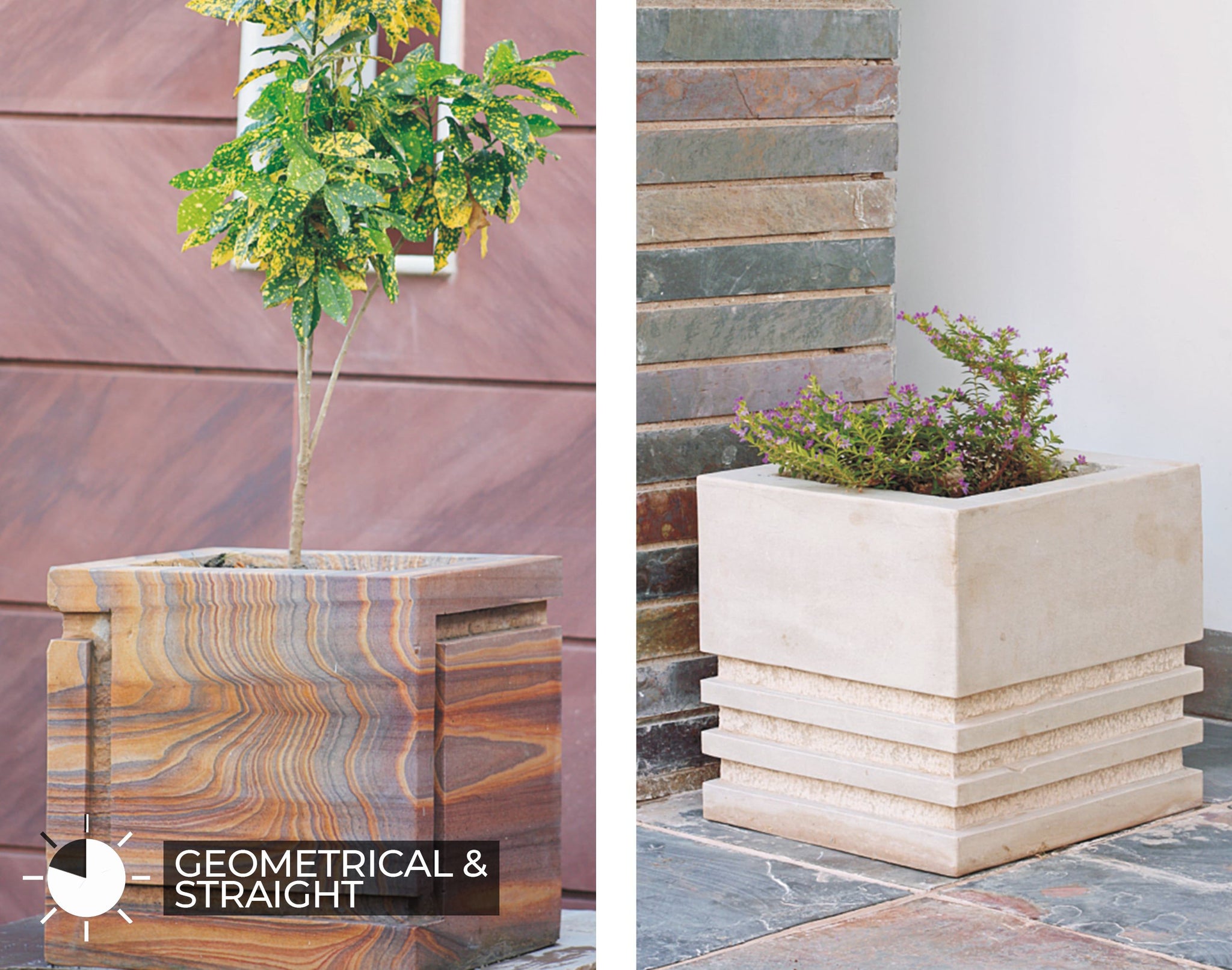 Rainbow Natural Stone Planters